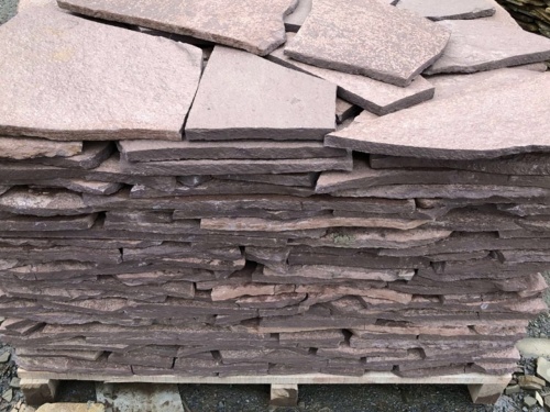 Плитняк лемезит бордовый для облицовки цоколя 20-25 мм  купить в Майкопе