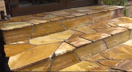 Плитняк златолит жёлтый золотистый для отмостки купить в Майкопе