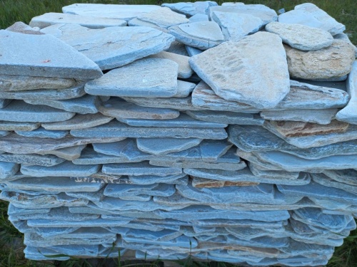 Плитняк златолит зелёный галтованный для цоколя купить в Майкопе