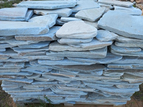 Плитняк златолит зелёный галтованный для цоколя купить в Майкопе